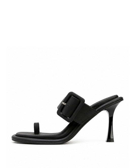 Black Buckle Heels