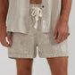 CUFFED LOUNGE LINEN SHORTS