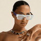 Blue Rectangle Sunglasses