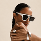 White Geometric Sunglasses