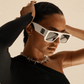 White Rectangle Sunglasses