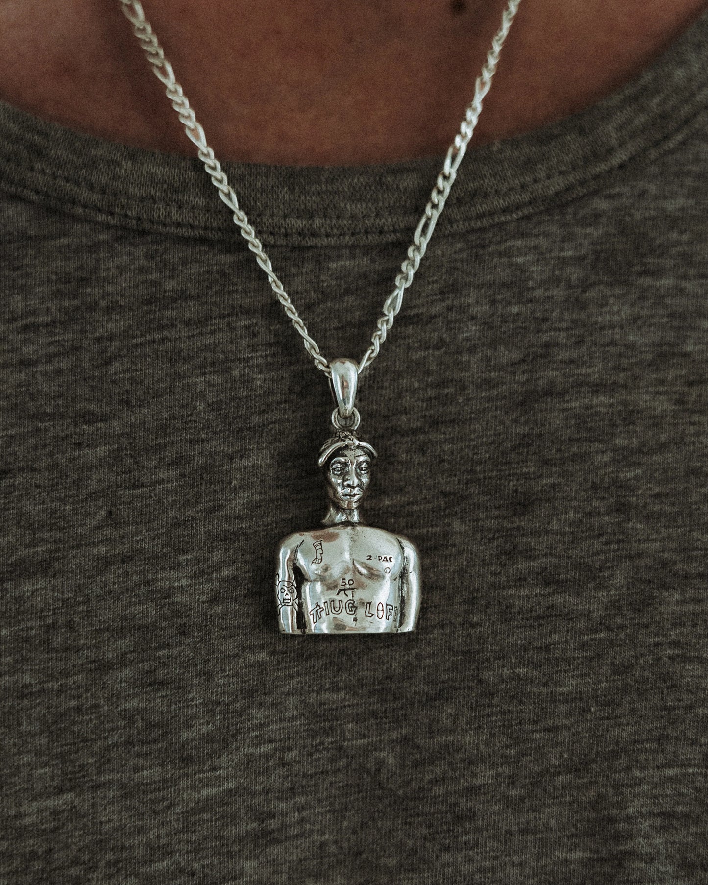 2-Pac pendant in silver