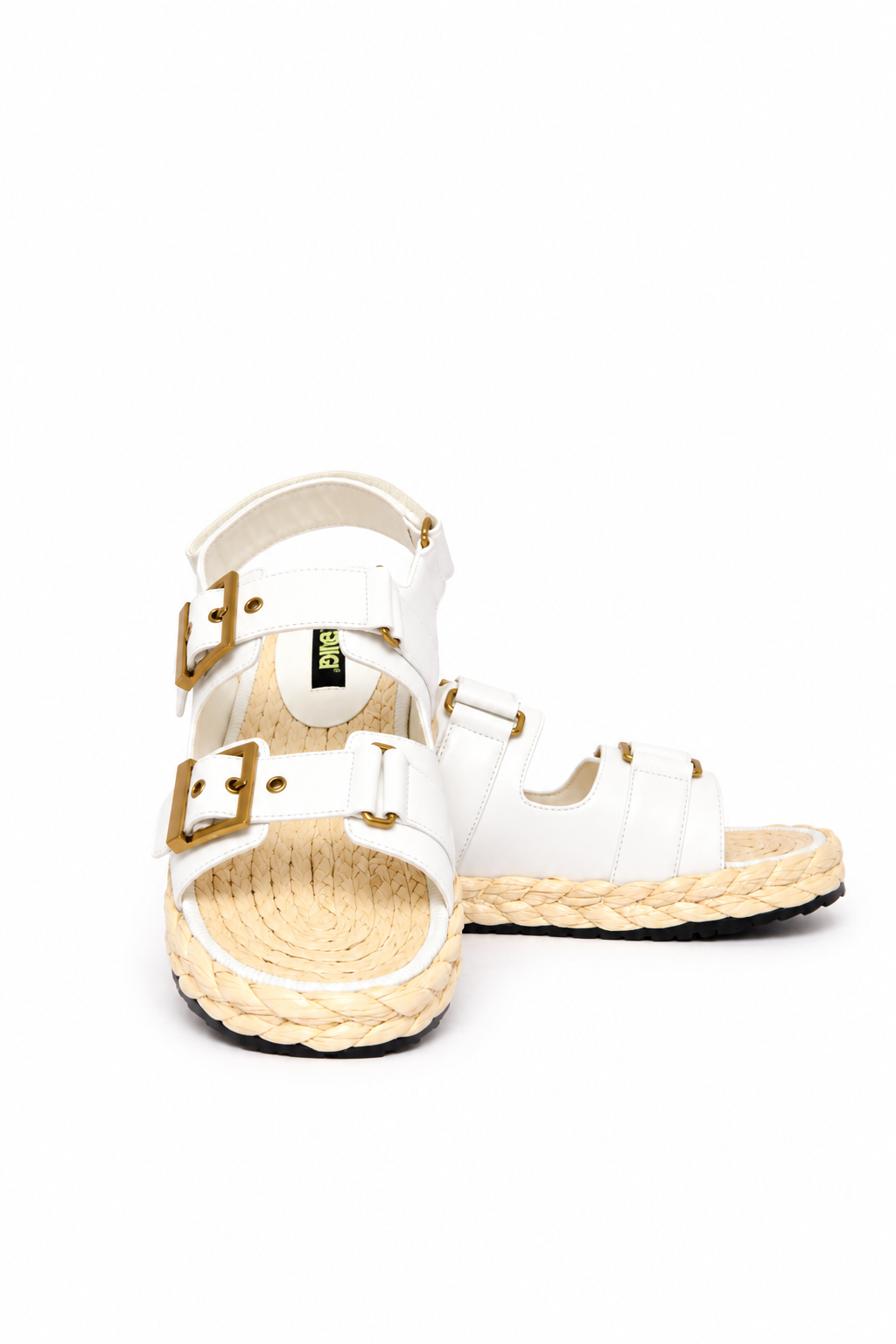 White Buckle Sandals