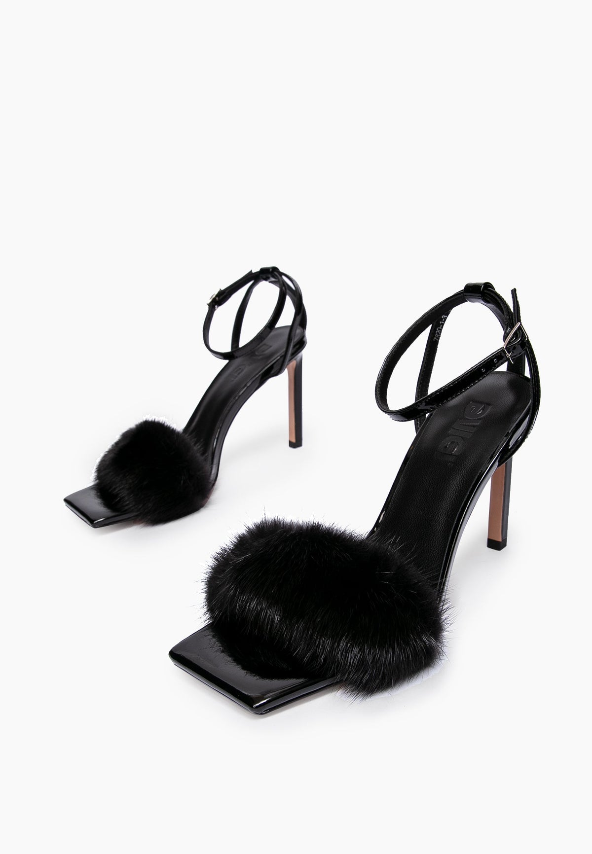 Night-Out Black Fur Heels