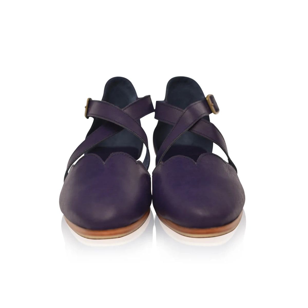 Mangrove Leather Flats In Purple