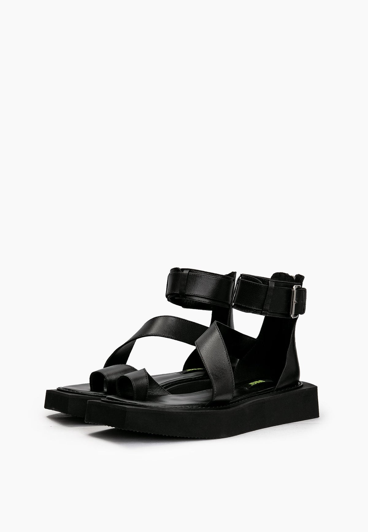 Black Cross Sandals