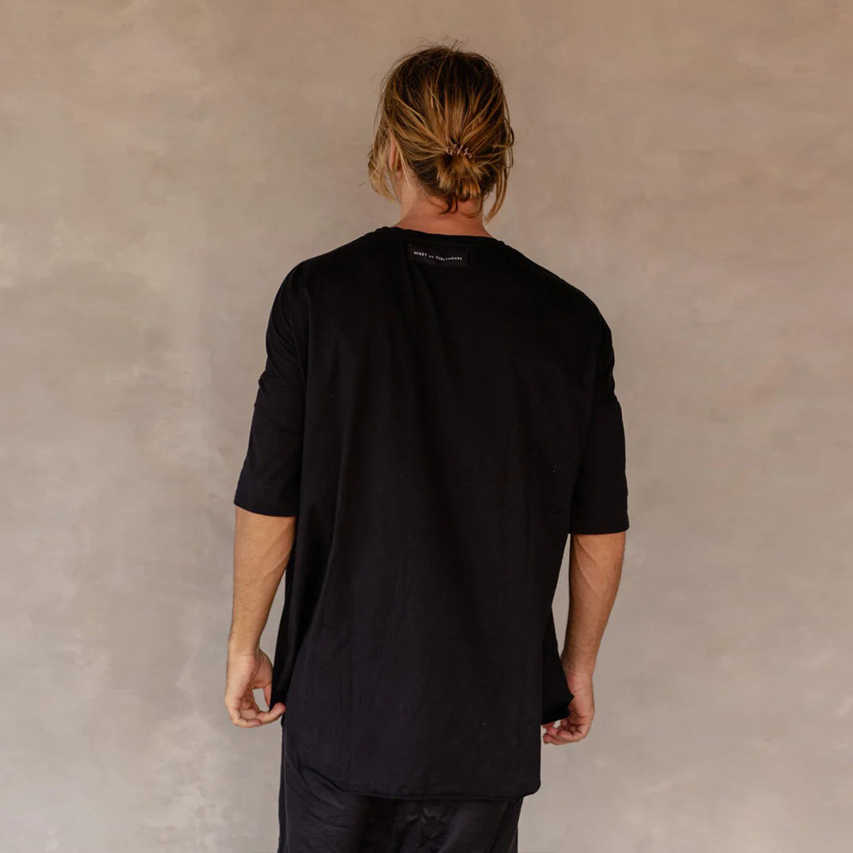 Cotton 3 quarter tee black