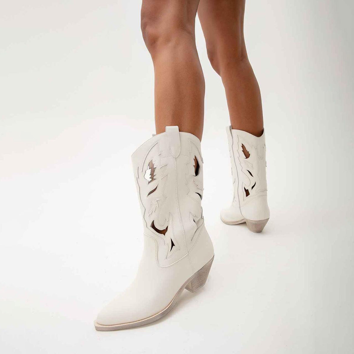 White Leather Boots