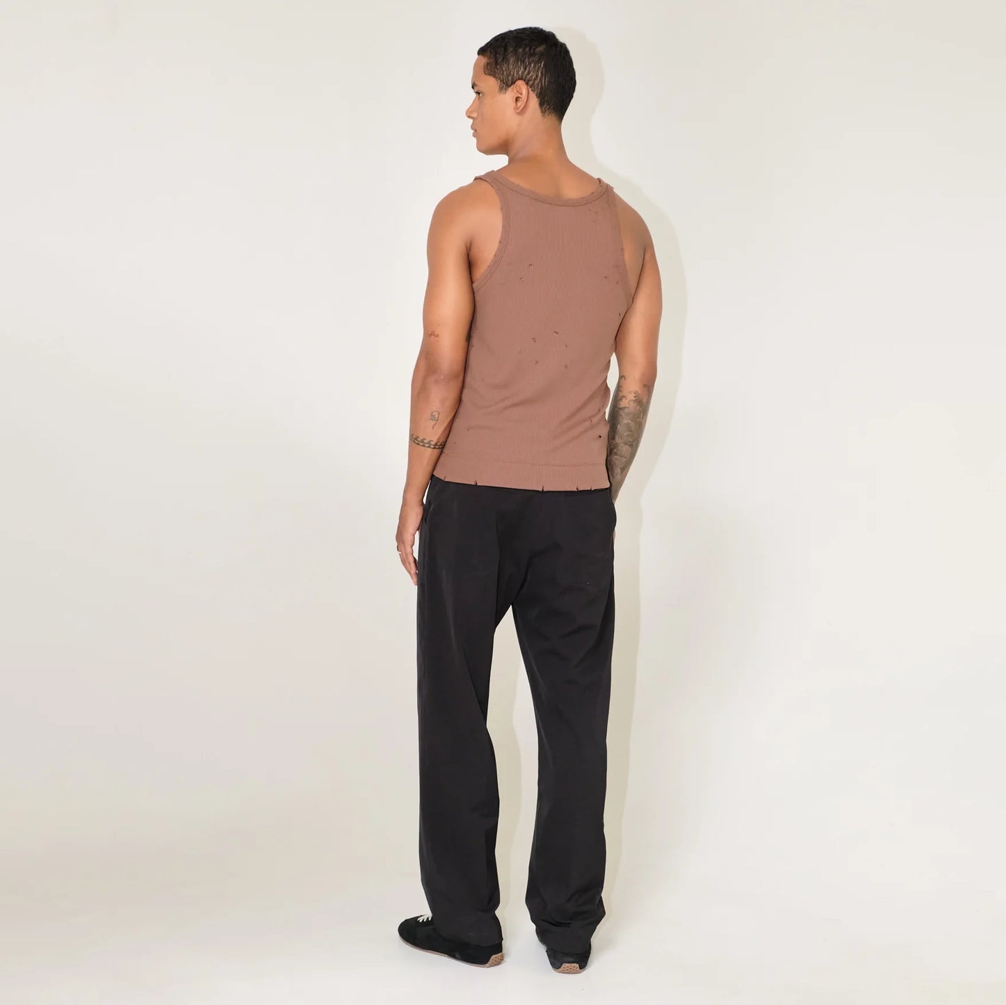 Baby Distressed Singlet In Chocolate