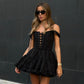 Neec Dress Corset Ruffle Black