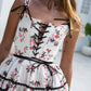 Neec Dress Corset Ruffle Flowers