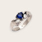 BLUE STONE HAND RING IN SILVER