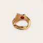 LADIES RING WITH RED STONE IN GOLD