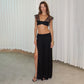 Ivory Lace Top Black
