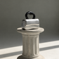 Silver Sculptural-Handle Evening Bag