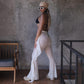 Transparent Mesh Pants White