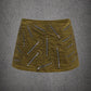 ZIPPER MINI SKIRT IN KHAKI
