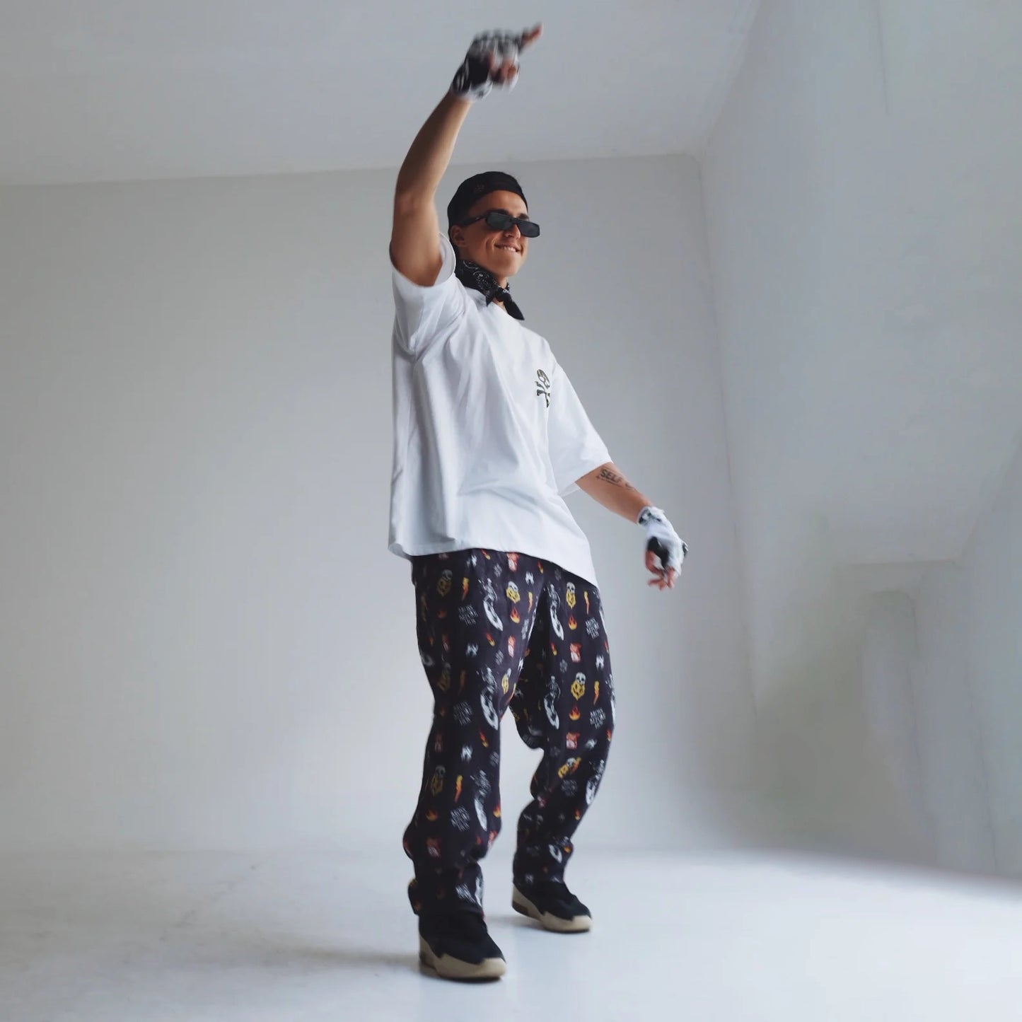 LINEN PANTS BBH SIGNATURE PRINT BLACK