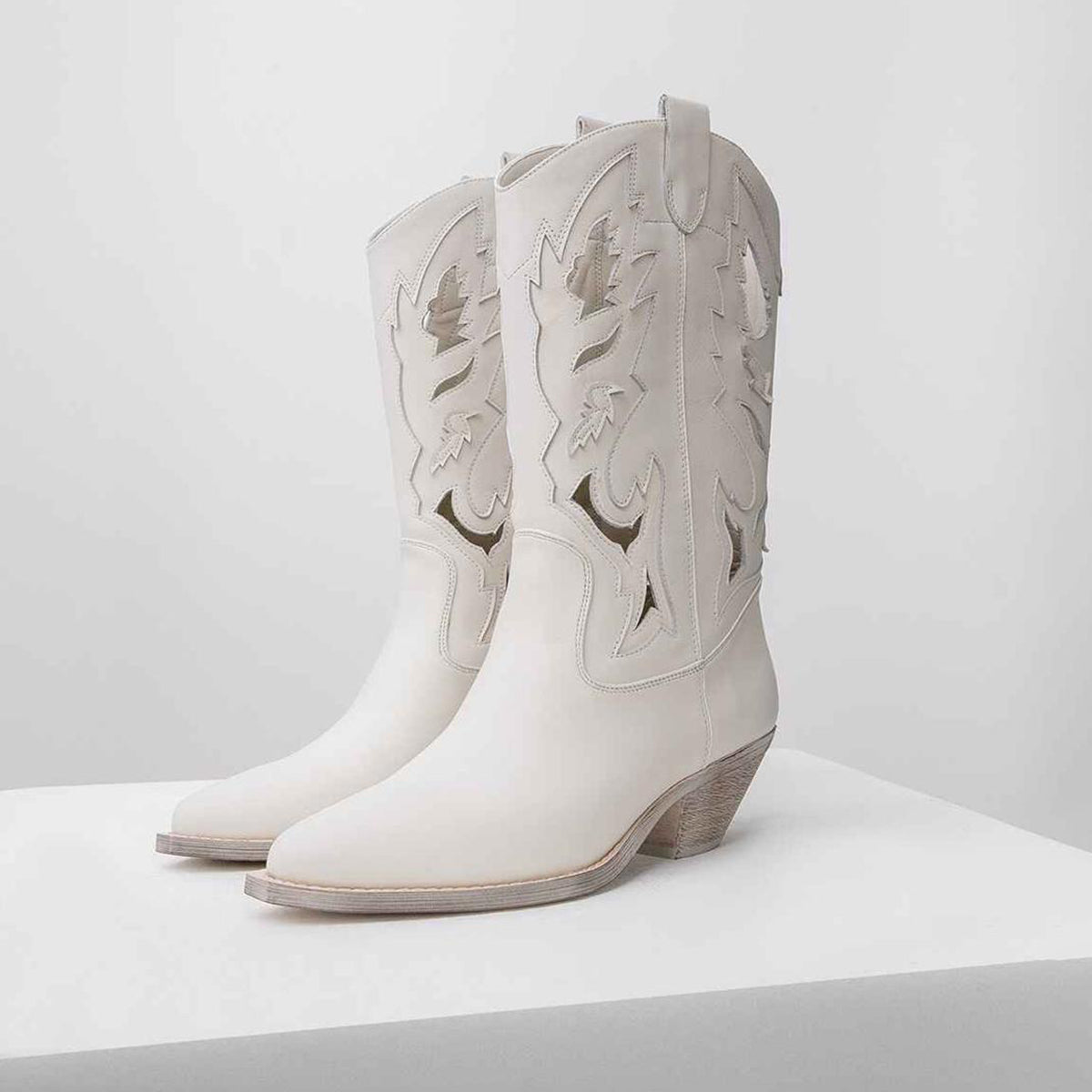 White Leather Boots