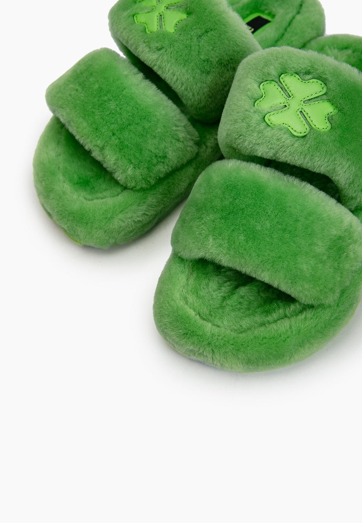 Green Fur Slippers