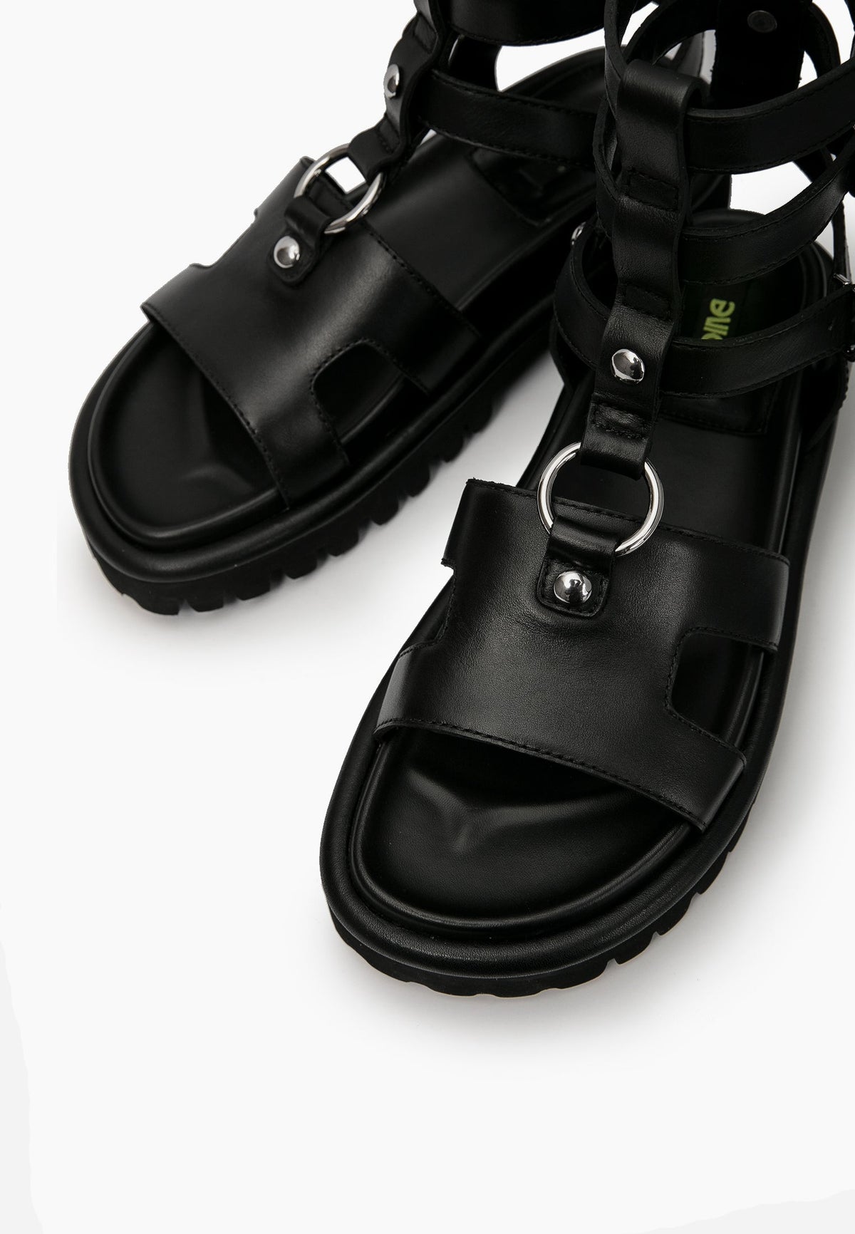Black Chain Sandals