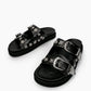 Black Studded Slides