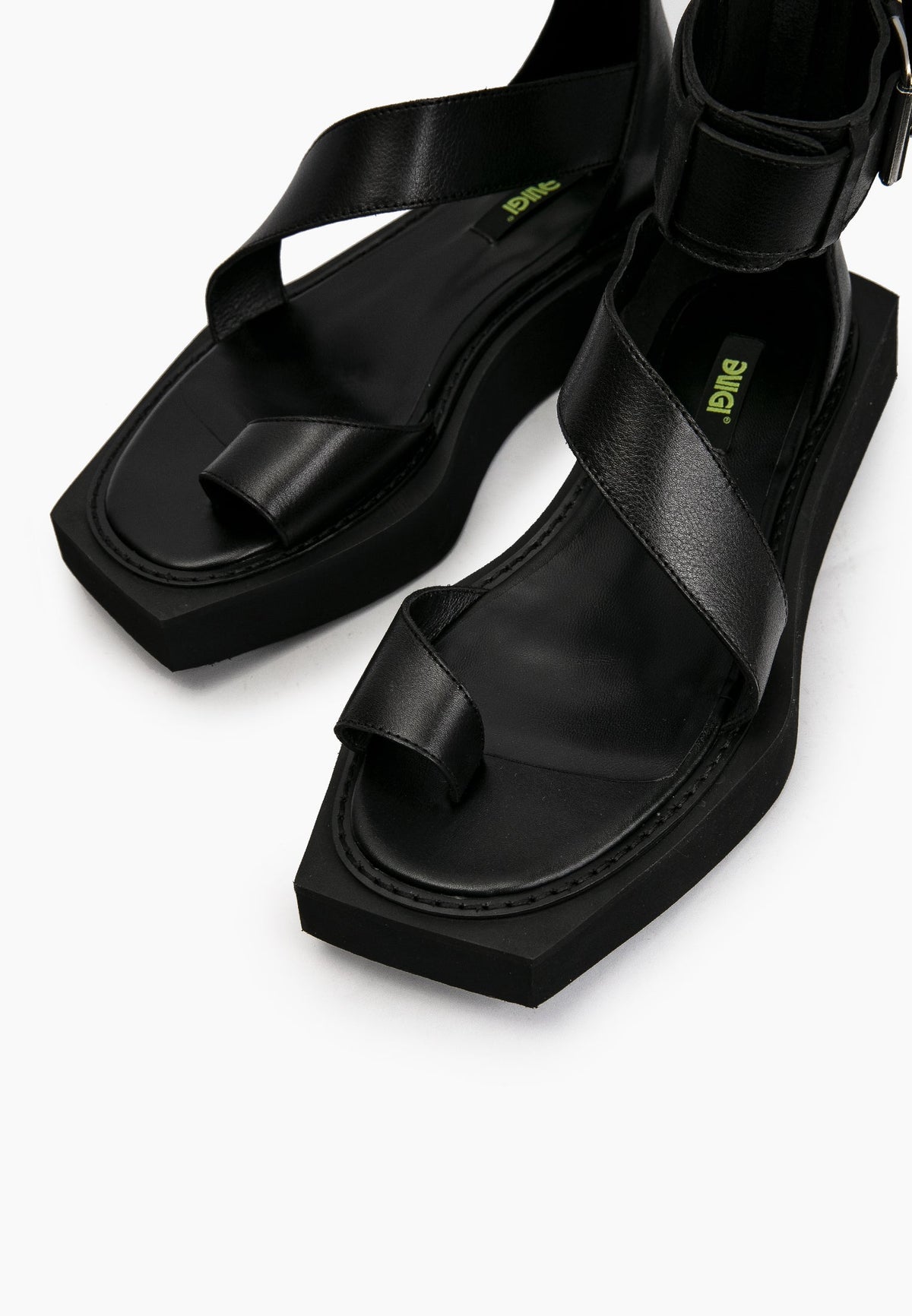 Black Cross Sandals