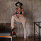 Transparent Mesh Pants Beige