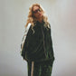 SILK VELVET TRACK JACKET OLIVE