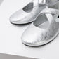 Silver Mary Jane Flats