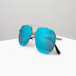 Blue Mirrored Aviator Sunglasses