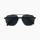 Black Geometric Aviator Sunglasses