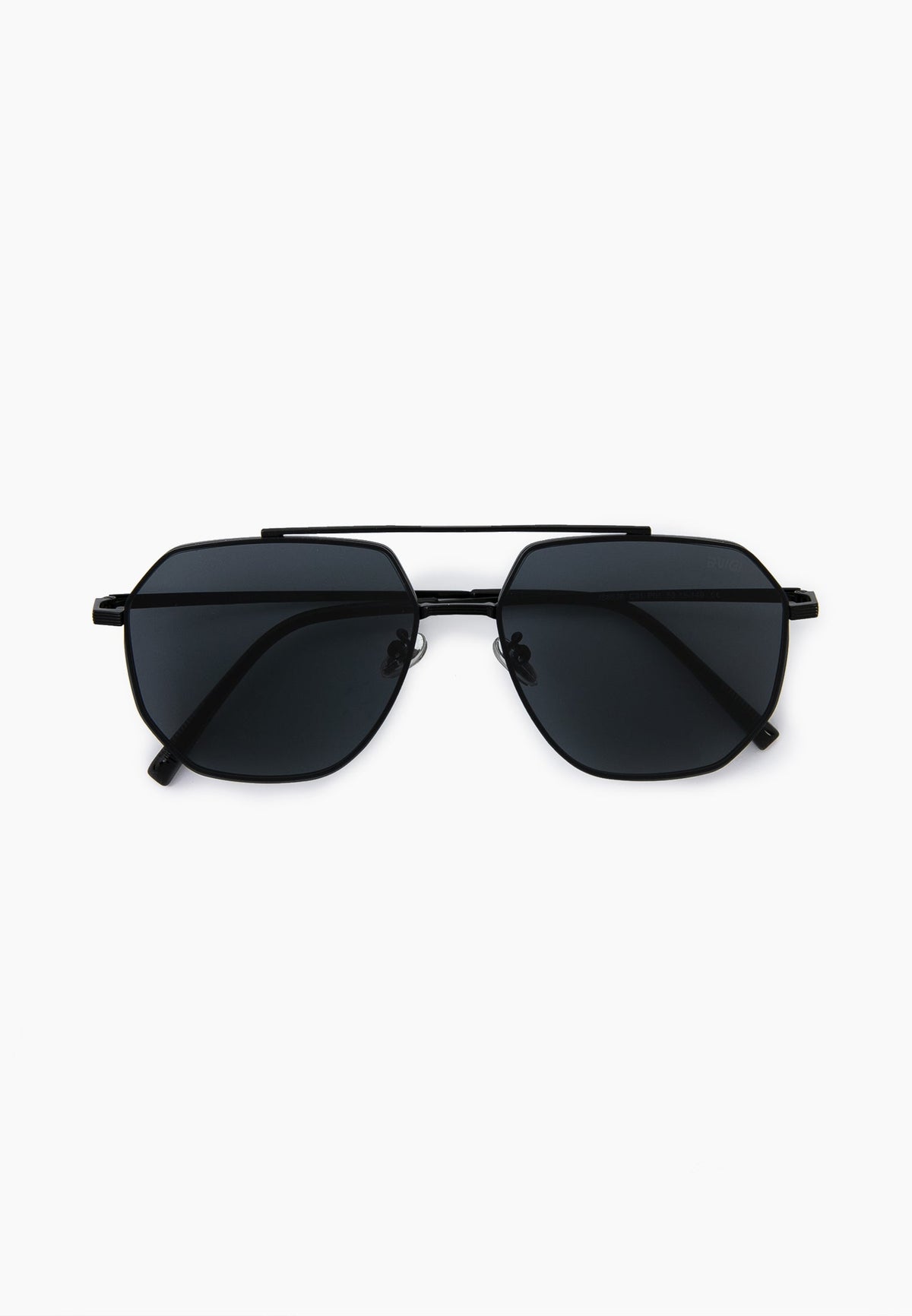 Black Geometric Aviator Sunglasses