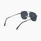 Black Geometric Aviator Sunglasses