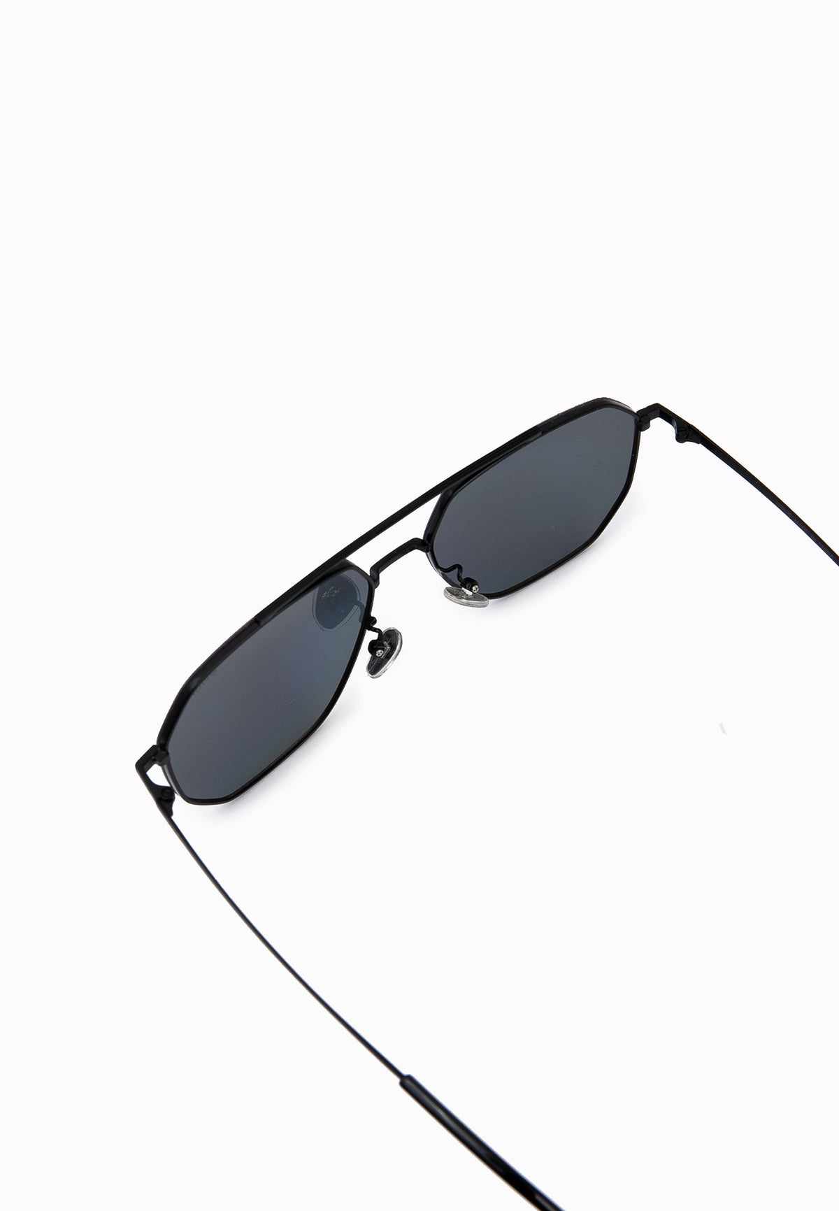 Black Geometric Aviator Sunglasses