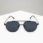 Black Geometric Aviator Sunglasses