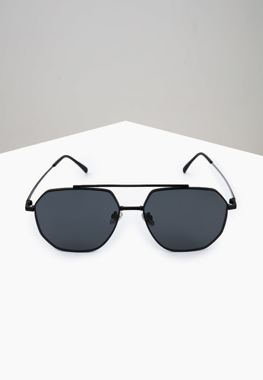 Navy Geometric Aviator Sunglasses