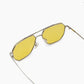 Silver Yellow-Tinted Aviator Sunglasses