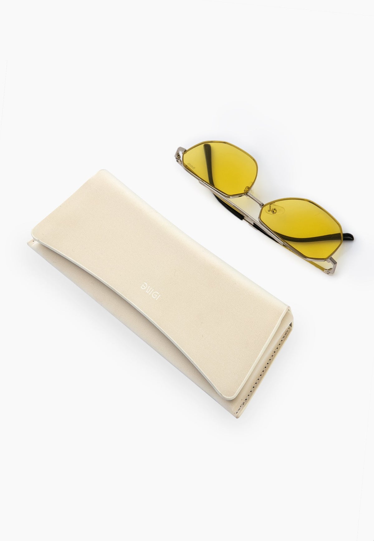 Silver Yellow-Tinted Aviator Sunglasses