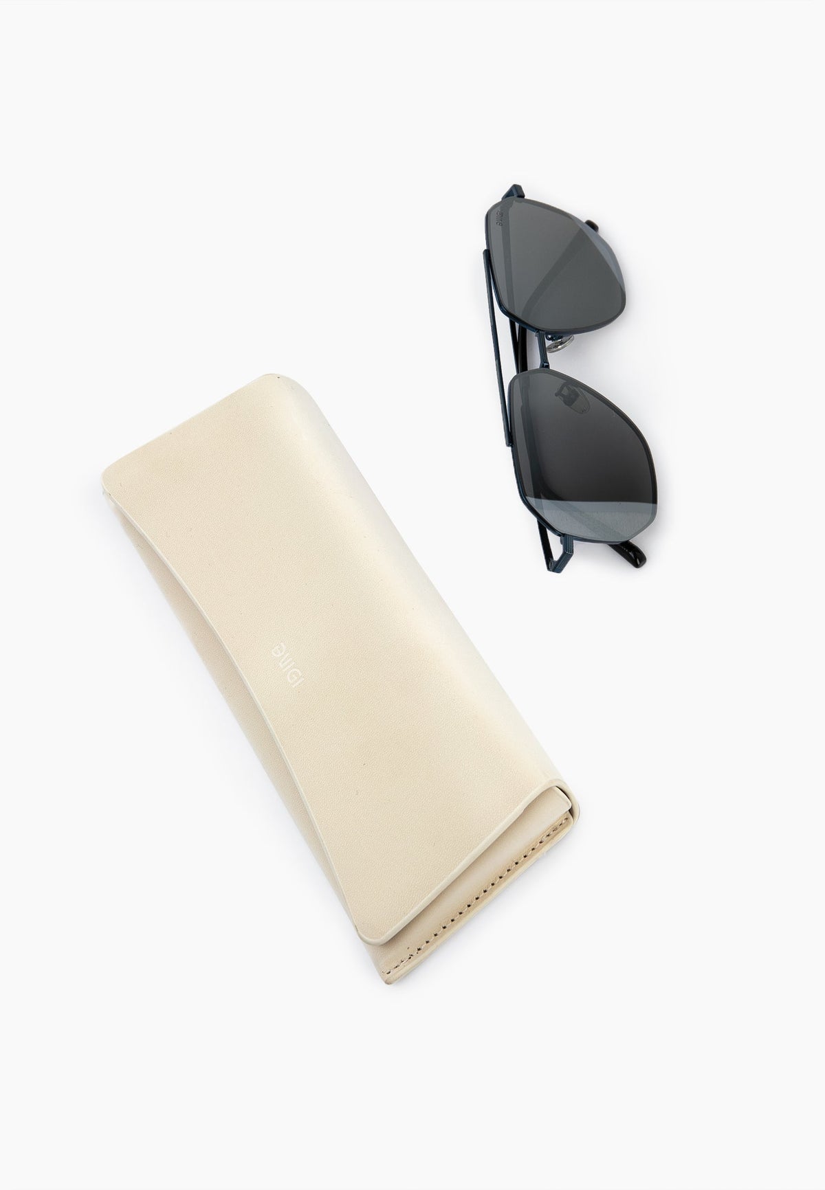 Navy Geometric Aviator Sunglasses