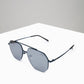 Navy Geometric Aviator Sunglasses