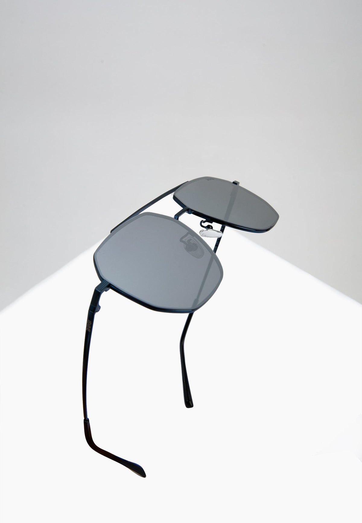 Navy Geometric Aviator Sunglasses