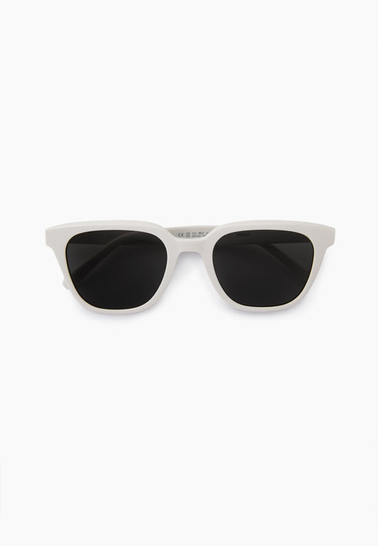 White Acetate Square Sunglasses