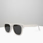 White Acetate Square Sunglasses