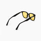Black Amber-Lens Square Sunglasses
