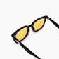 Black Amber-Lens Square Sunglasses