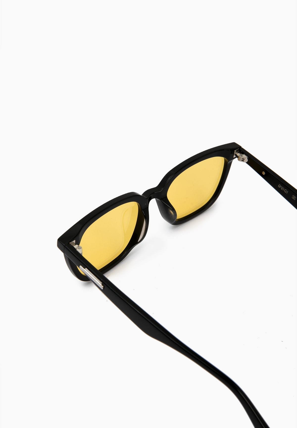 Black Amber-Lens Square Sunglasses