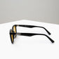 Black Amber-Lens Square Sunglasses