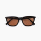 Black Cognac-Lens Square Sunglasses