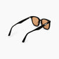 Black Cognac-Lens Square Sunglasses